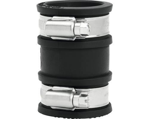 Zwarte kunststof buisverbinder 24 - 32 mm
