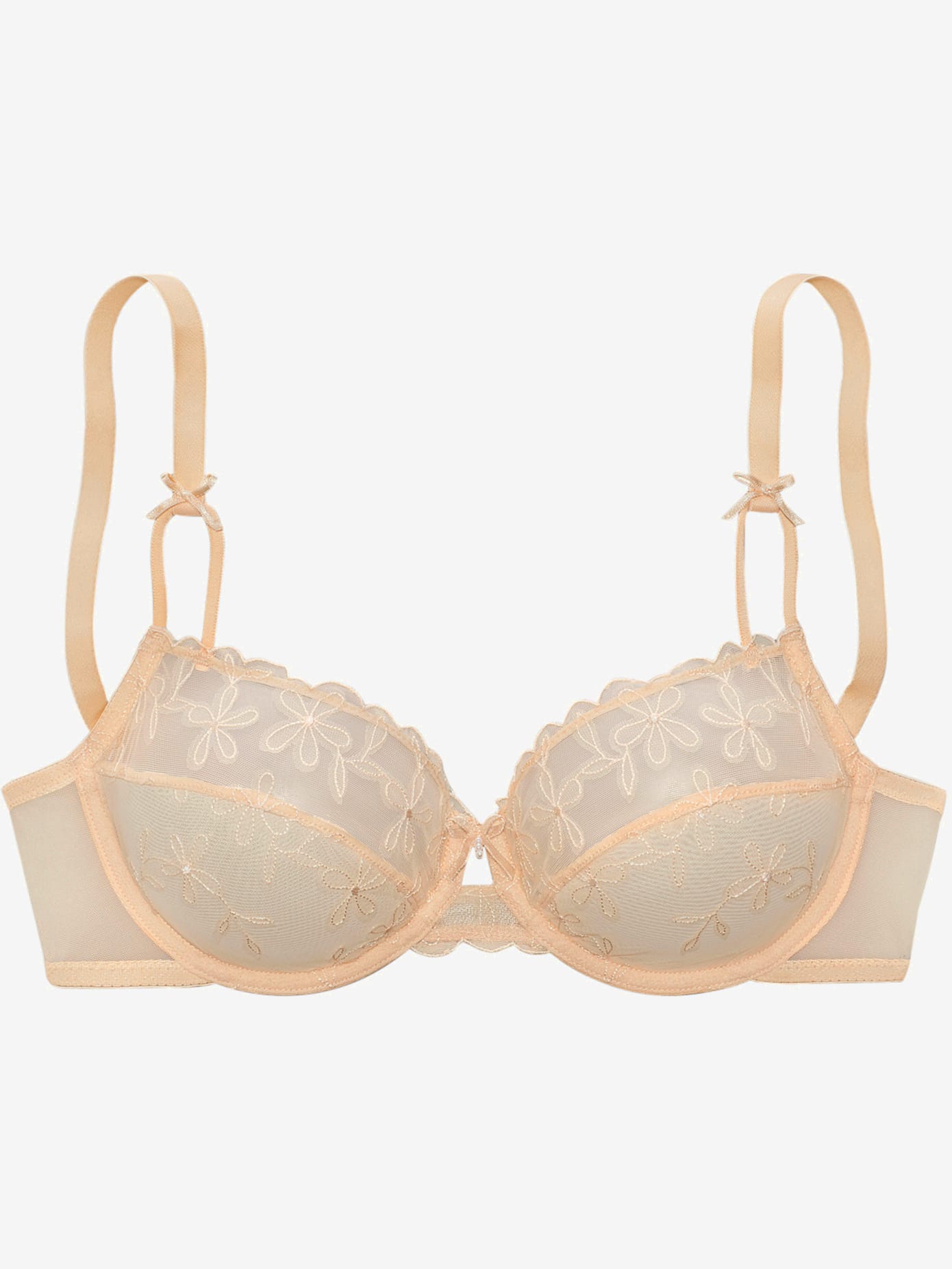 Soutien-gorge à armatures féminin avec petits nœuds décoratifs et perles