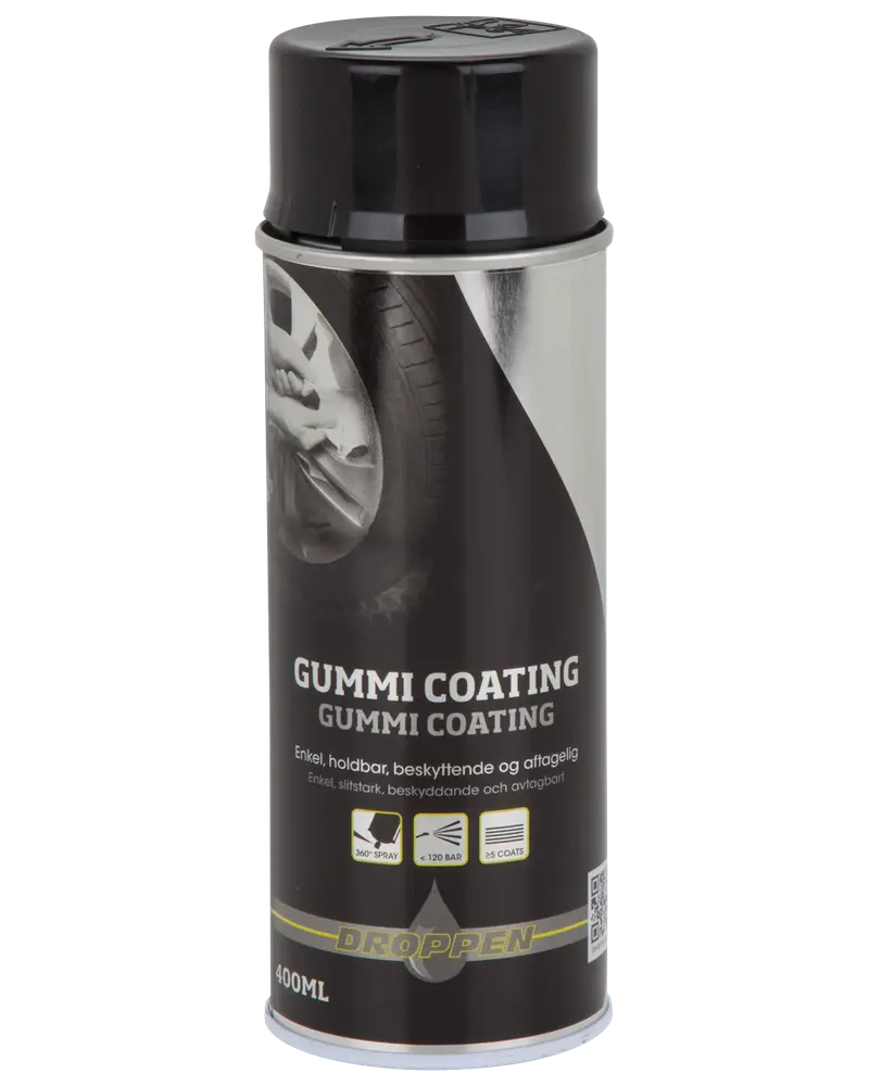 Droppen Gummi coating 400 ml - sort blank