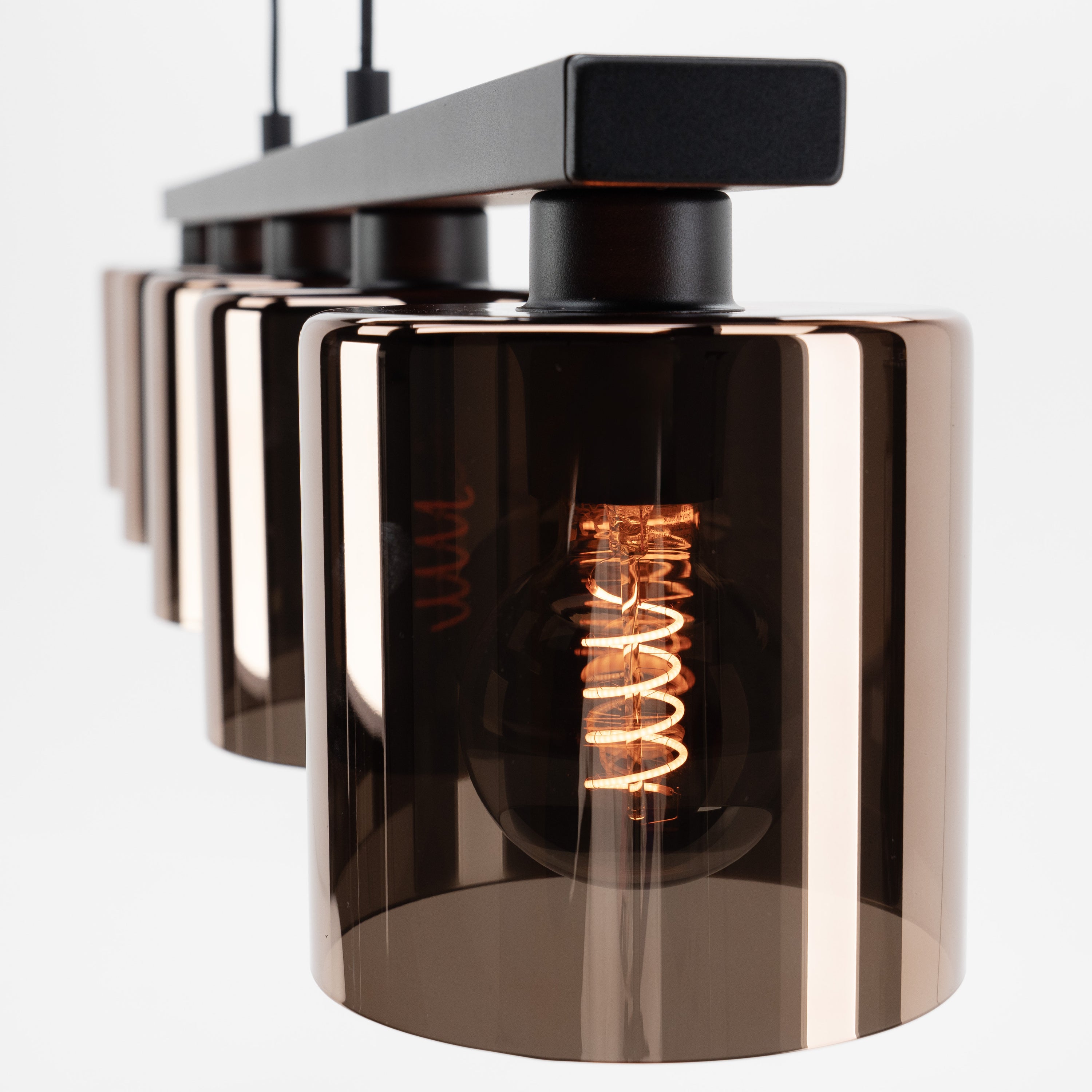 EGLO Cadley Hanglamp - E27 - 121 cm - Koperglas - Zwart