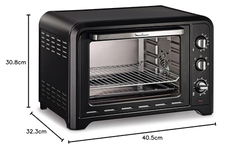 Moulinex Optimo OX484810   Four à convection de 39 L, 6 modes de cuisson avec thermostat jusqu'à 240 ° et minuterie jusqu'à 120 minutes, plaque de cuisson et grilles réversibles, design compact : 127.38: Cuisine et Maison