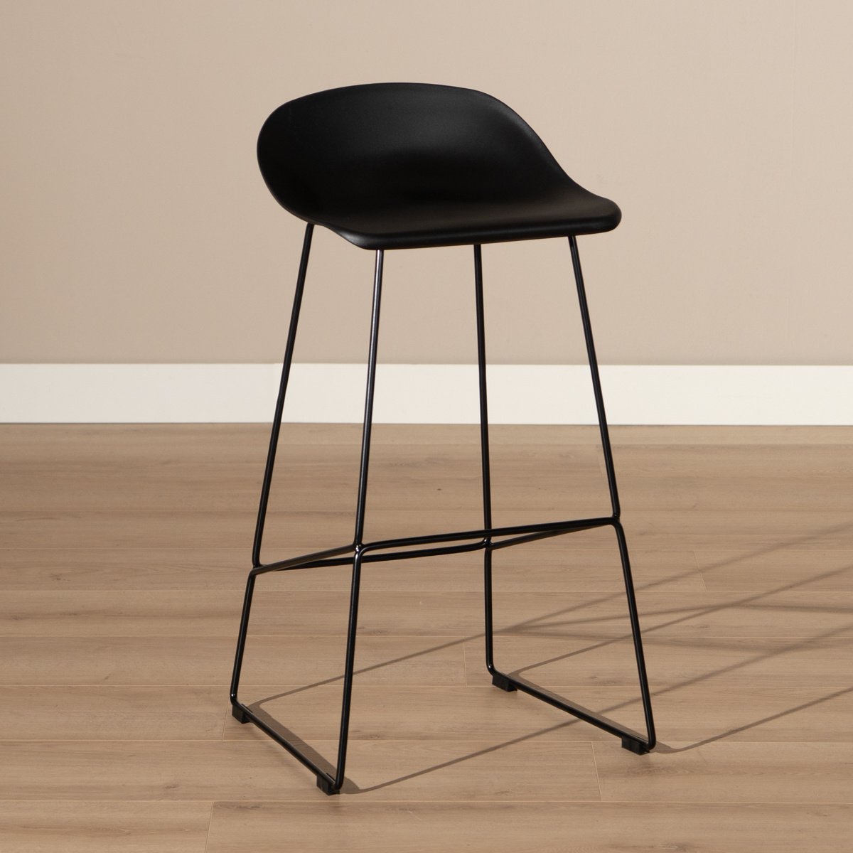 Livin24 Barkruk Ellen zwart Scandinavisch design 76 cm