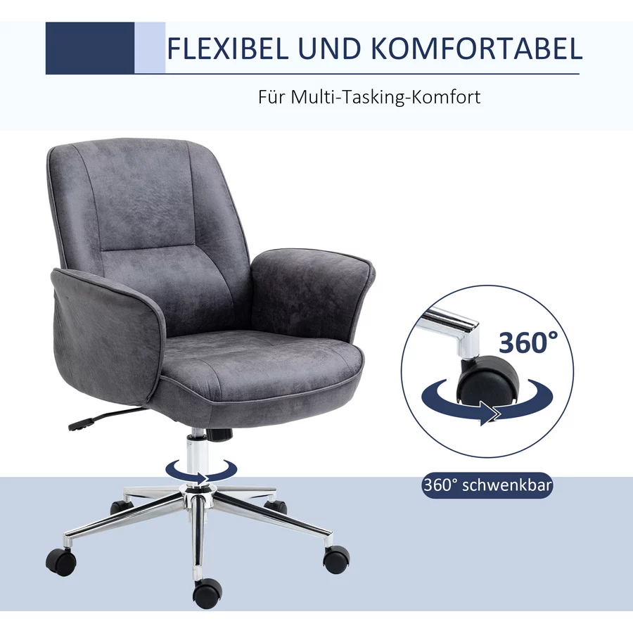 HOMCOM Bürostuhl ergonomisch dunkelgrau