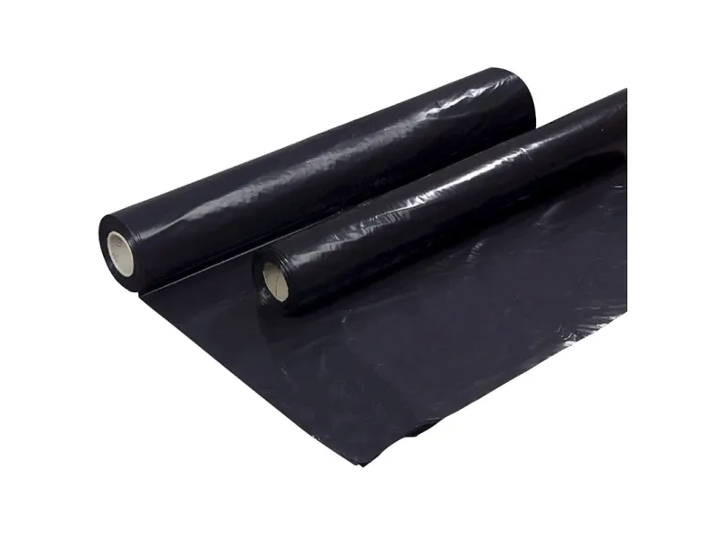 Plastik sort 2x50mx0,15mm PE 13,8kg foldet 1 gang