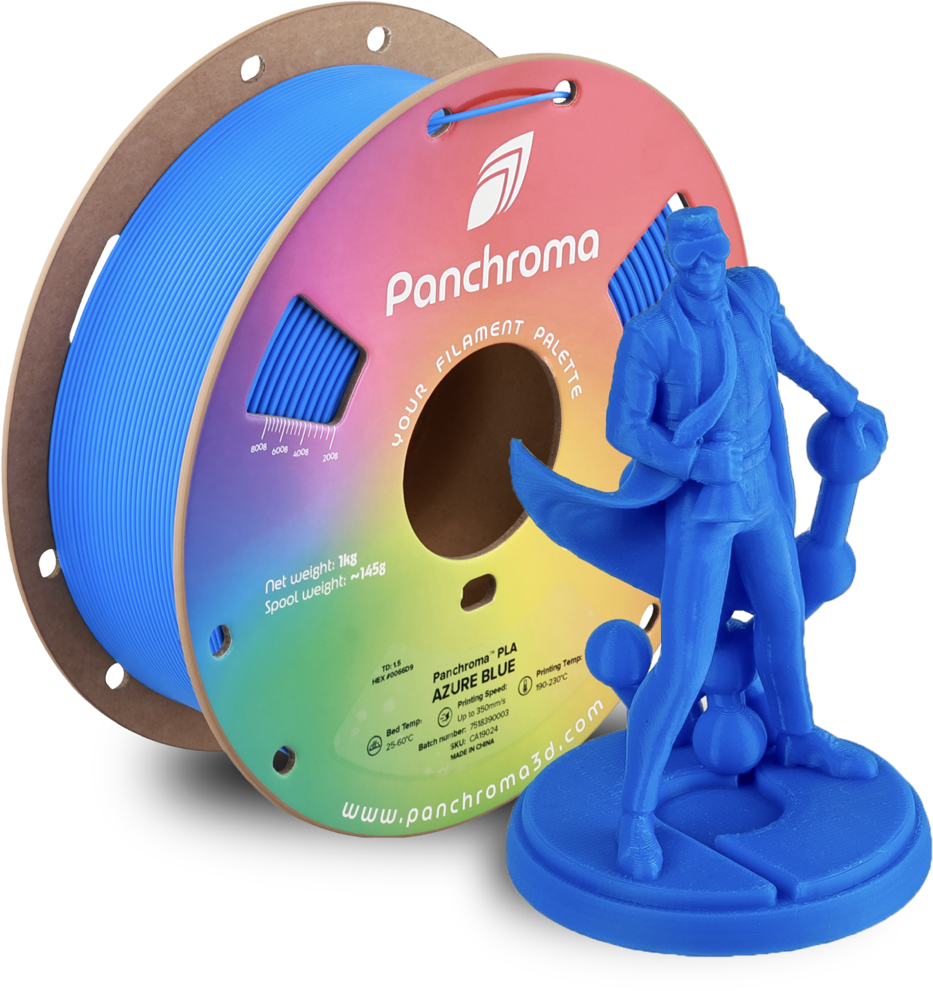 Polymaker  Panchroma™ PLA Azure Blue, 1,75 mm / 1000 g    High-Speed Filament in Azure Blue