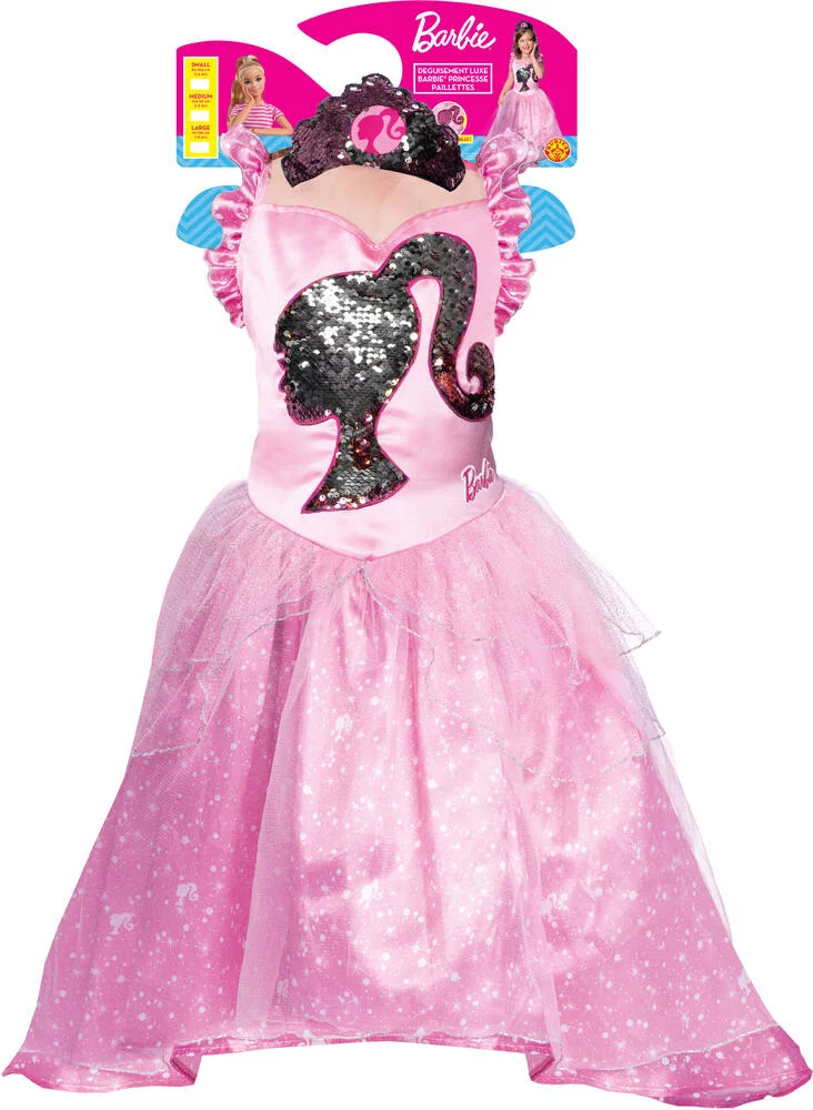 BARBIE - DEGUISEMENT LUXE PRINCESSE PAILLETTES - TAILLE M 5-6 ANS