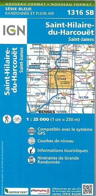 IGN - 1316 SB ST HILAIRE DU HARCOUET 1 25 000