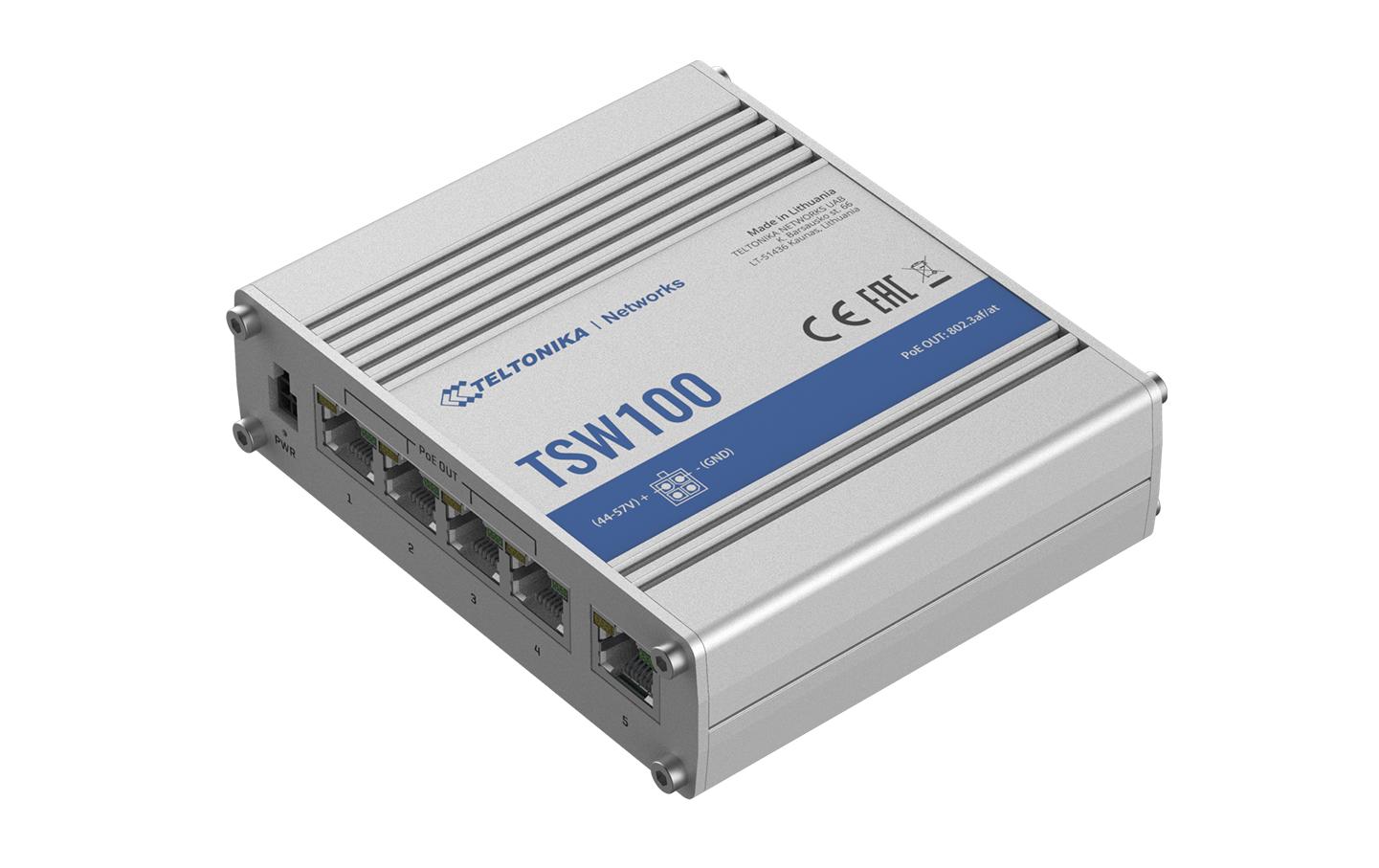 Rail PoE+ Switch TSW100 5 PortIndustrieller POE+ Switch ohne Management