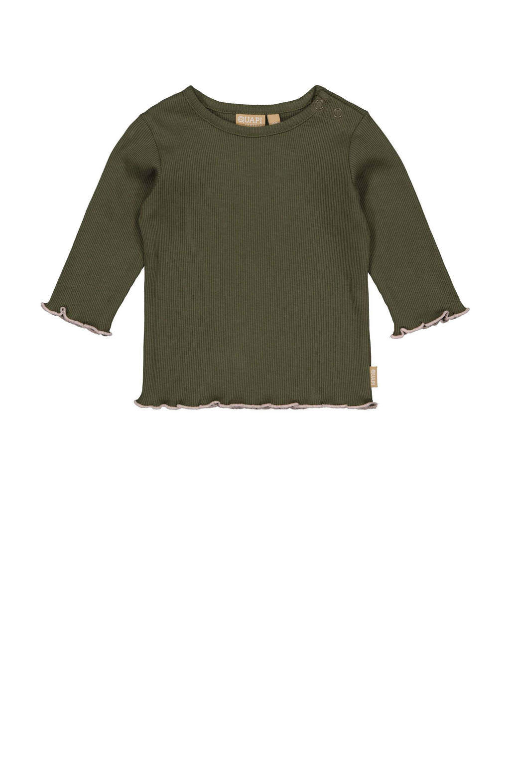 Quapi baby ribgebreide longsleeve FIA donkergroen