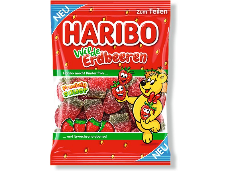 Haribo Gummibonbons Wilde Erdbeeren sauer 175 g Saure Fruchtgummis