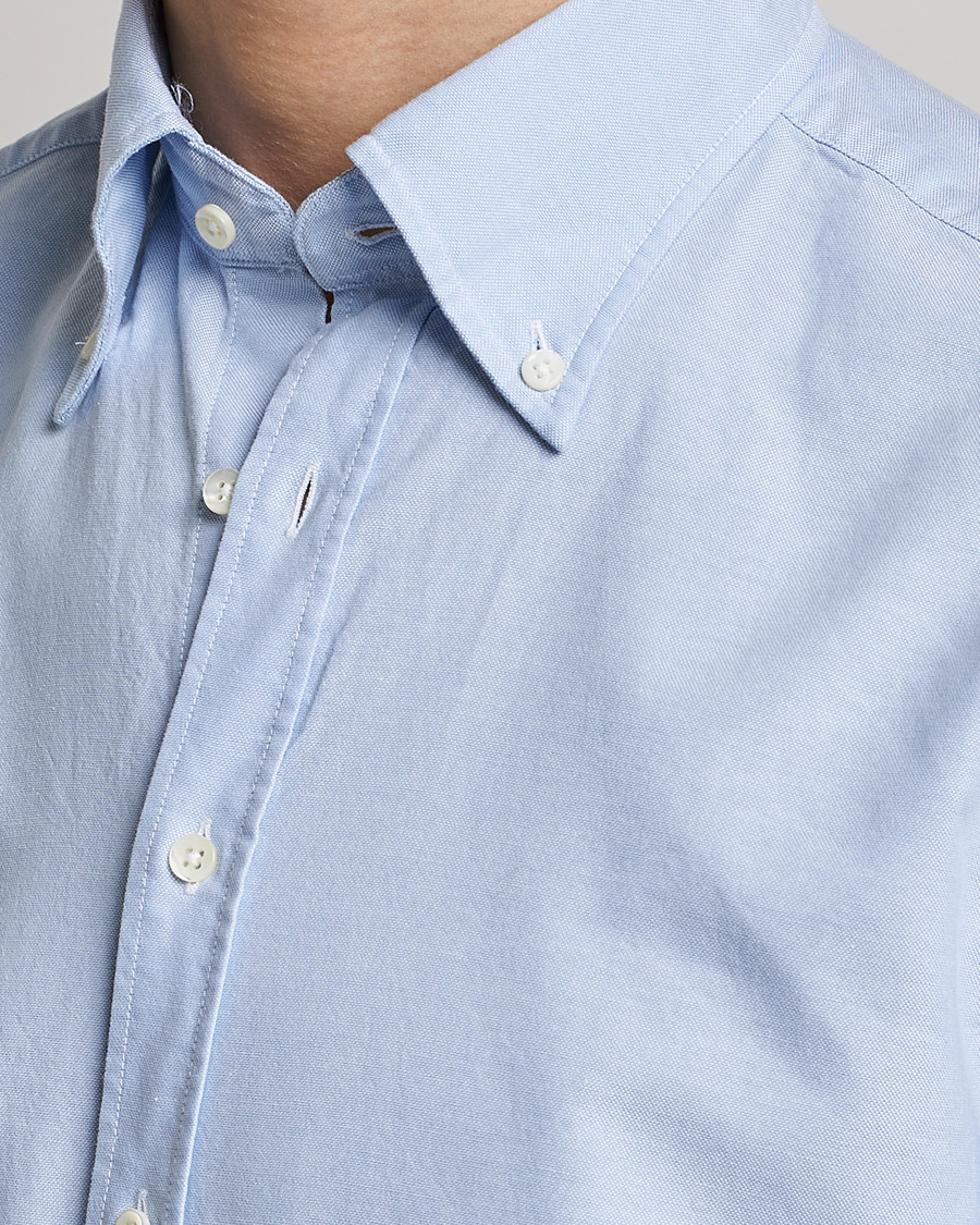 Stenströms Fitted Body Oxford Shirt Light Blue
