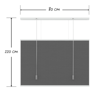 KARWEI dubbel plisségordijn verduisterend antraciet (kleurnr. 6013) 80x220 cm (bxh)