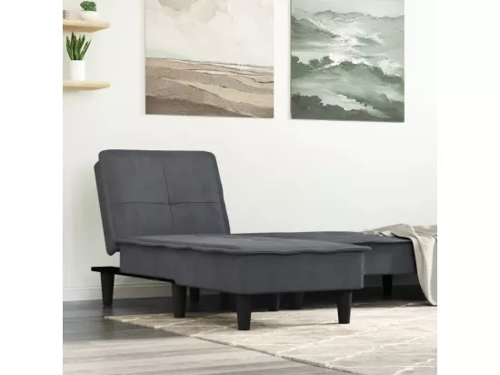 Prolenta Premium - Chaise longue gris foncé velours