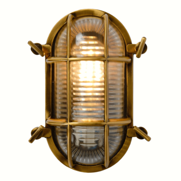 Lucide Dudley Wandlamp Buiten mat goud / messing