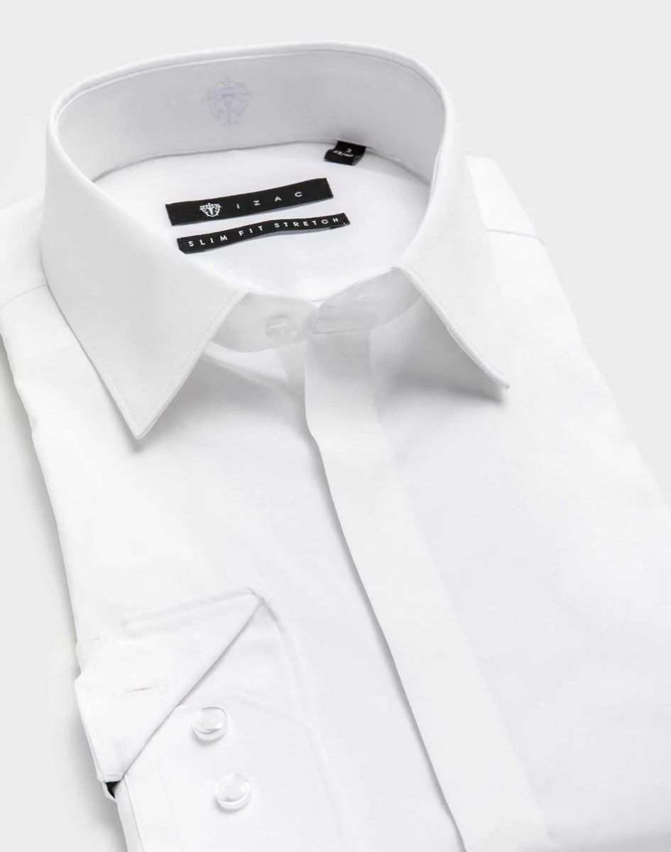 Chemise stretch coton blanc