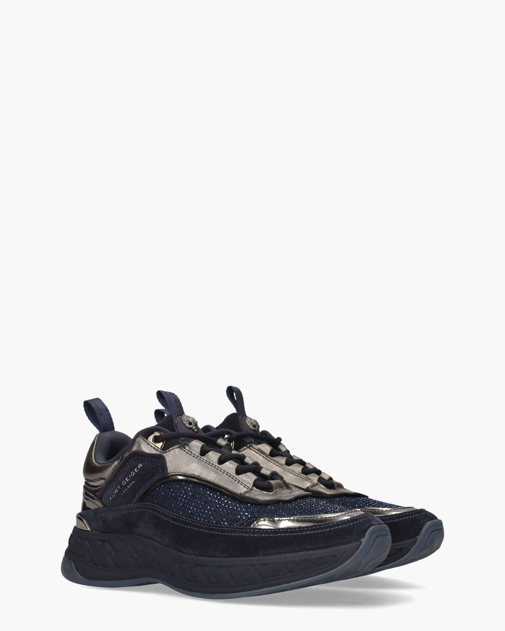 Kurt Geiger Kensington C Sneaker Donkerblauw/Zilvergrijs Damessneakers