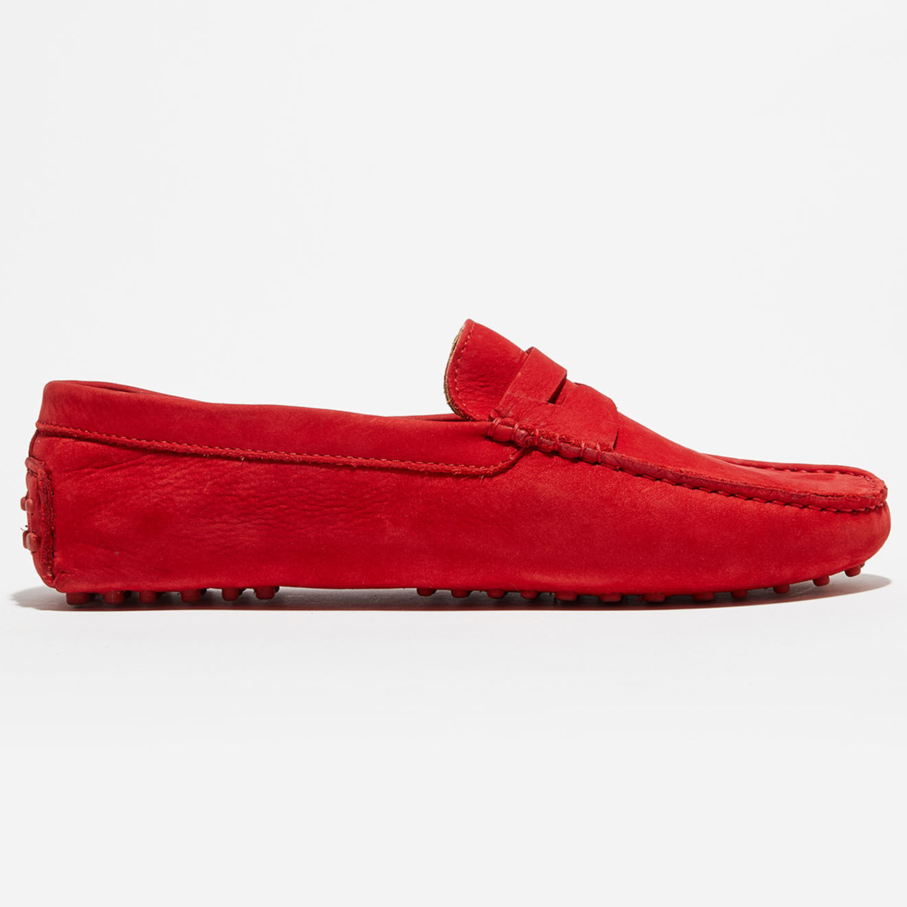 Loafers Mocassins en Velours de Cuir Elie  rouges