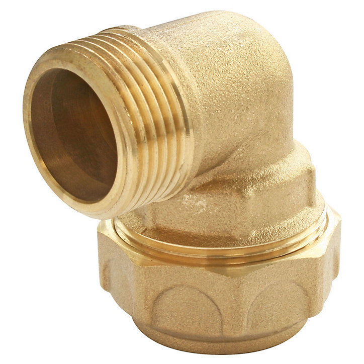 Coude laiton pour PE Ø20 - Mâle 15/21 (1/2