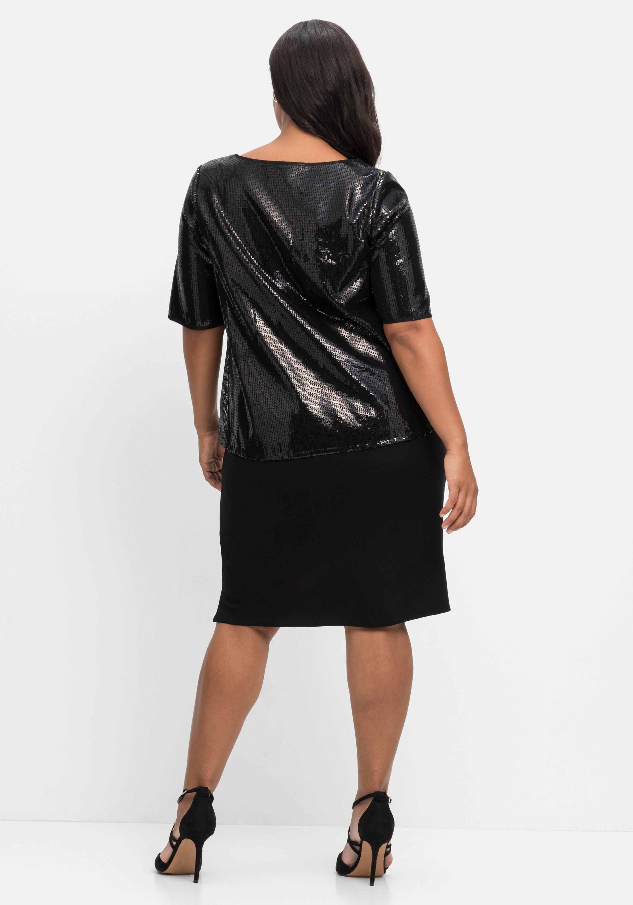 Cocktailkleid im Lagenlook mit Pailletten