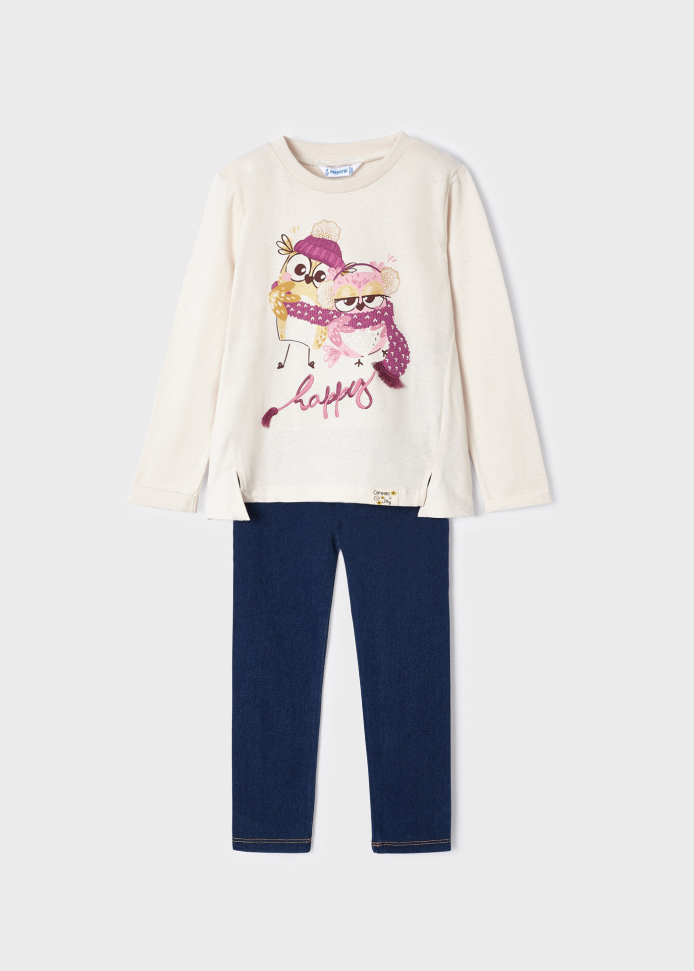 Conjunto de leggings de duas peças para meninas