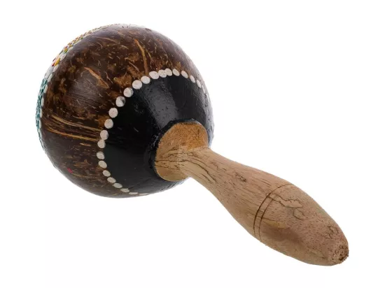 Maracas en noix de coco couleurs assorties 10x10x20h