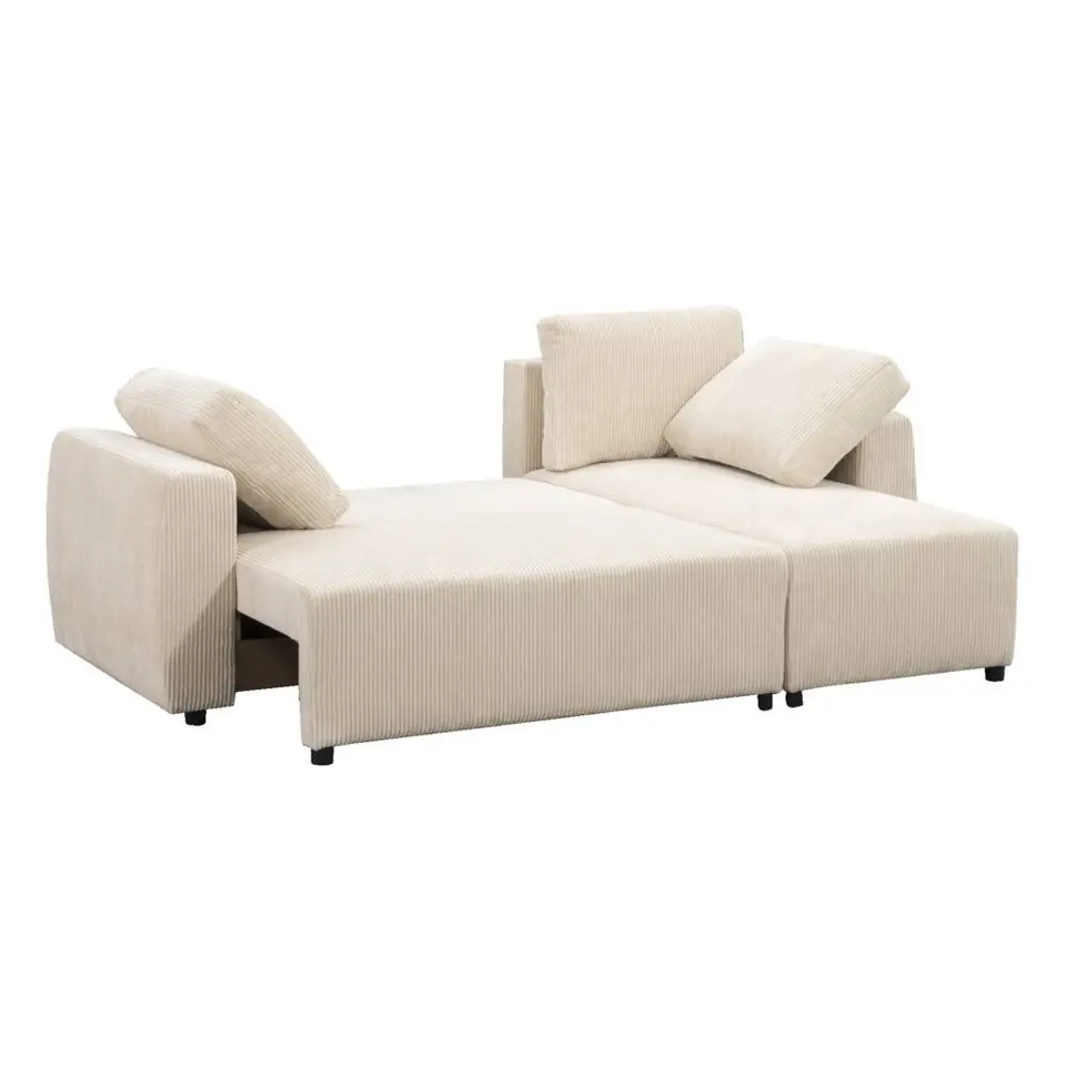 Slaapbank Novara - ecru - 85x230x155 cm