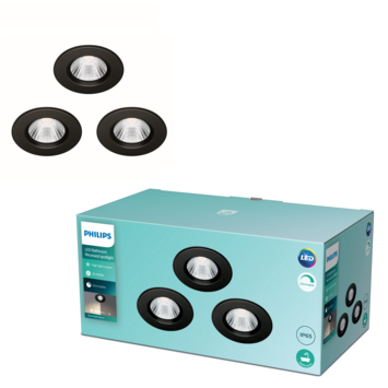 Philips inbouwspot Dive 3-pack zwart 5,5W IP65