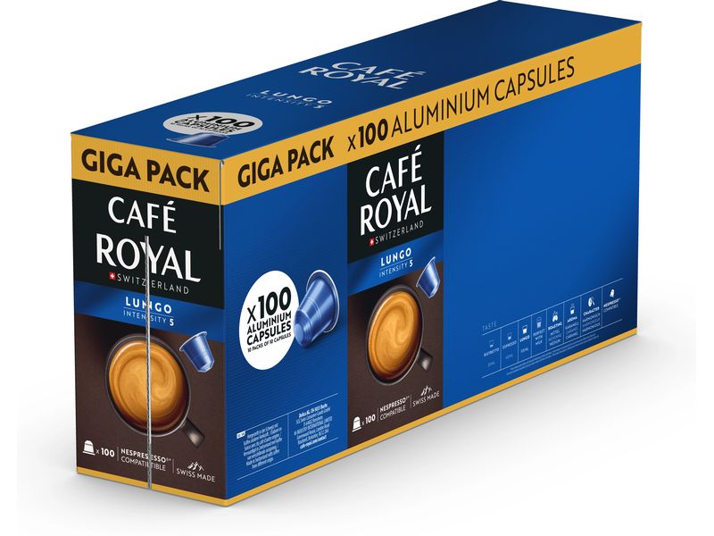 Café Royal Kaffeekapseln für Nespresso Lungo 100 Stück Kaffeekapseln für Nespresso Maschinen