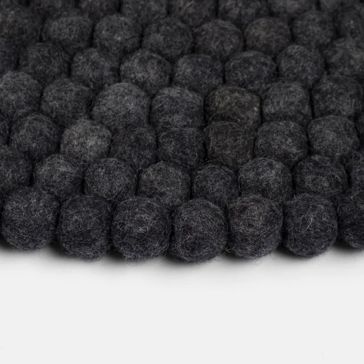 myfelt - Hugo Filzkugelteppich, Ø 90 cm, anthrazit