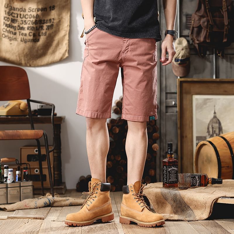 Denimic - Effen short met middelhoge taille