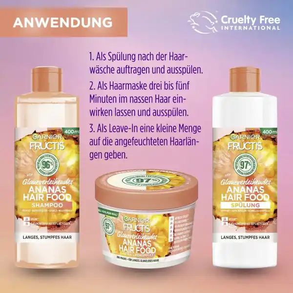 Haarkur Ananas Hair Food 3in1 Maske Glanzloses Haar
