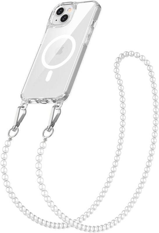Solidenz Collection iPhone 14 / 13 hoesje met afneembare koord - White Pearls