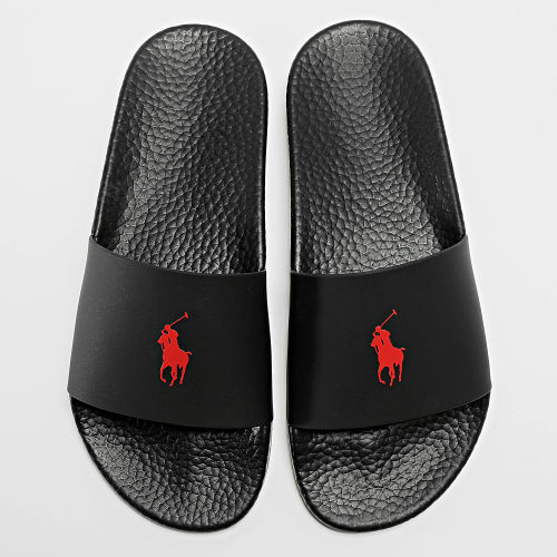 Claquettes Polo Slide Noir Rouge