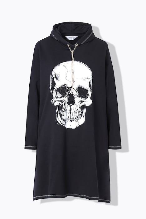 Hoodie, A-Linie, Totenkopf, Ziernähte
