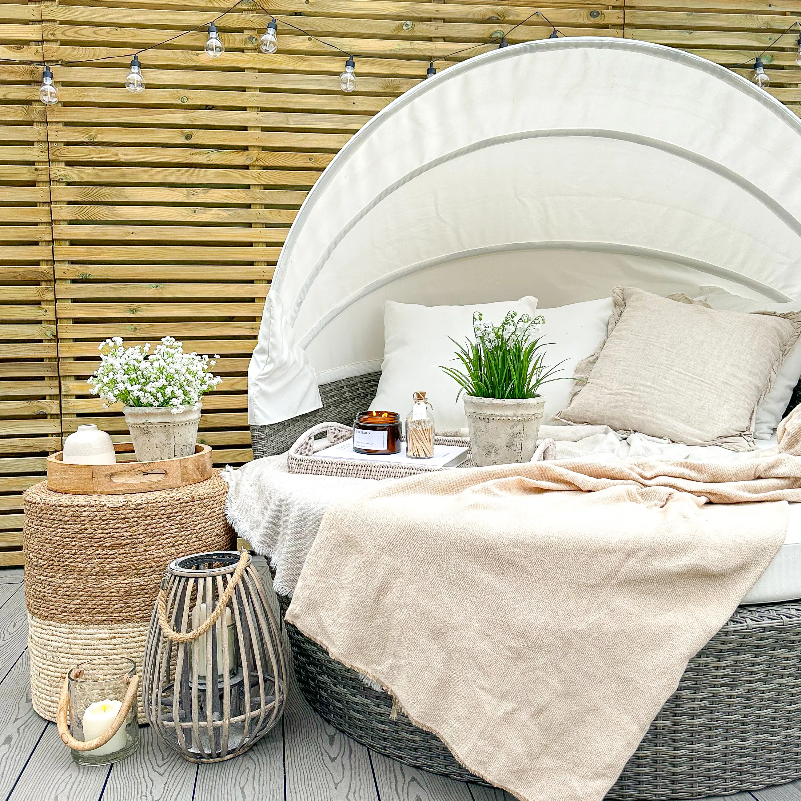 Zonne-eiland SYLT LUX PE rotan Grijs