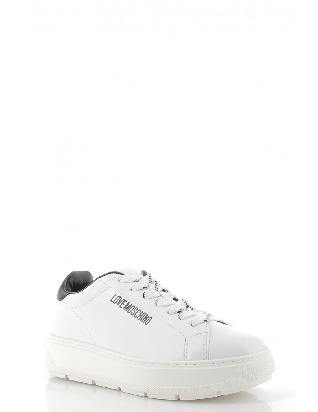 moschino love baskets compensées femme sneakers bold cuir blanc