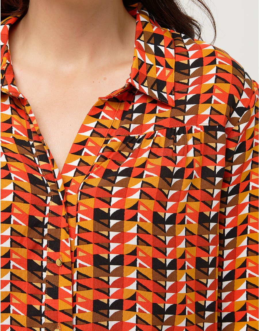 Chemise fluide orange