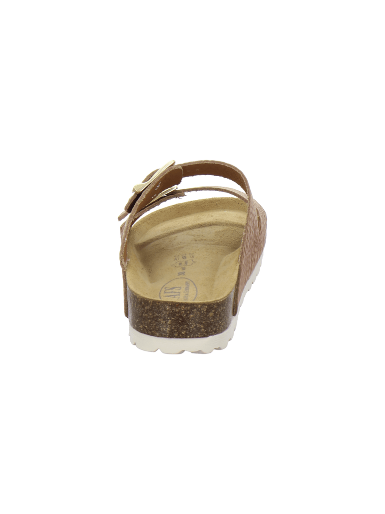 Pantoletten Damen Zweischnaller cognac