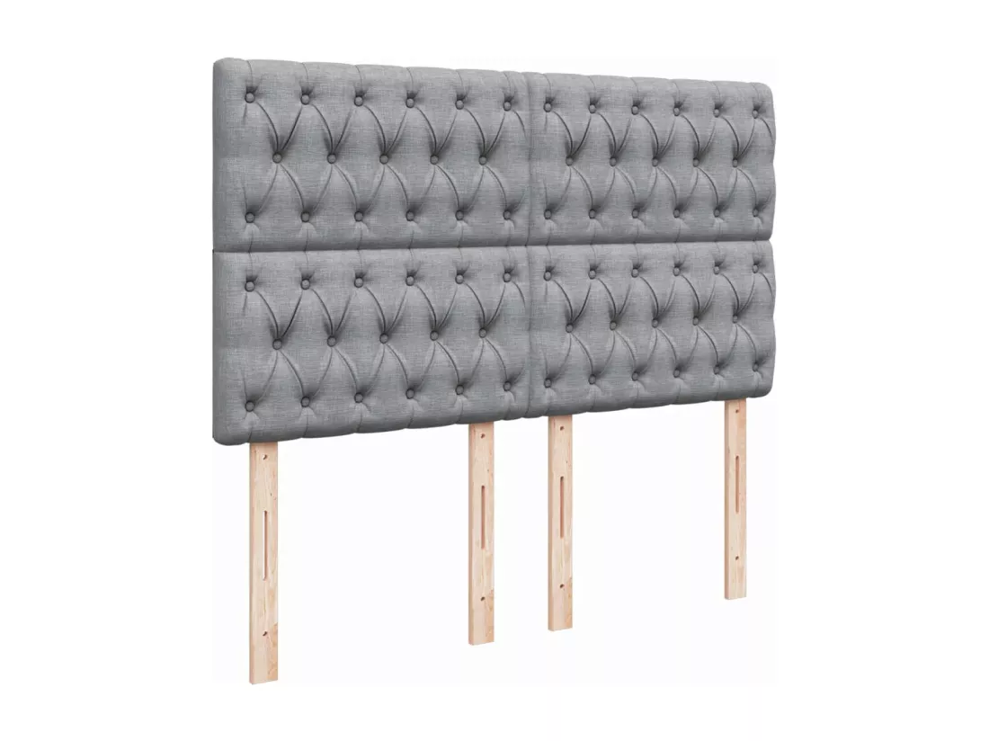 Sommier à lattes de lit avec matelas Gris clair 140x190cm Tissu