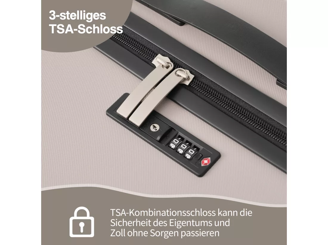 Bagage à main de 3 pièces 20&24&28 pouces– Front-Öffnungs-Design - ABS-Material - Serrure TSA - 360°Rollen-brun