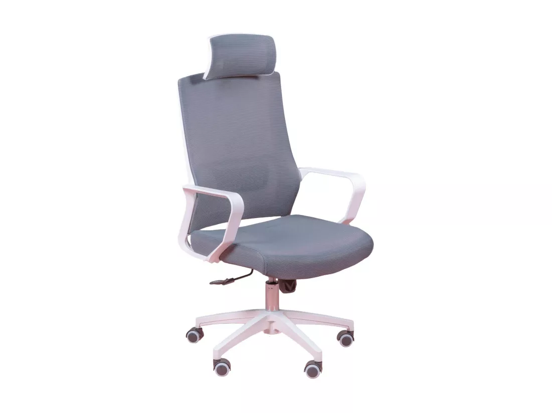 Chaise de bureau ergonomique en mesh respirante et appui-tête réglable - Mesh - Gris foncé