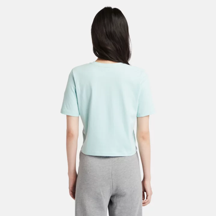 T-shirt court pour femme en bleu clair