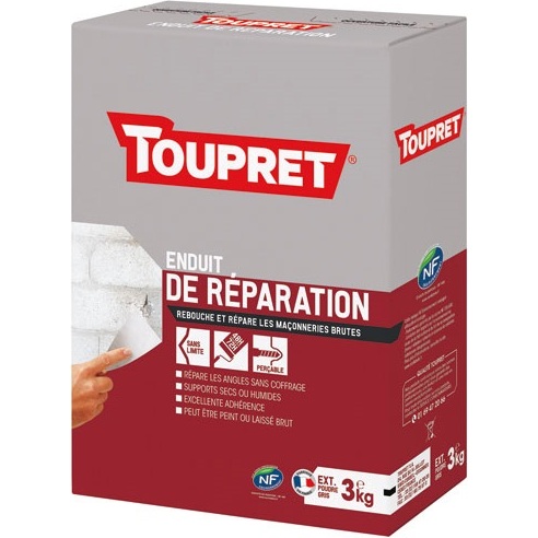 Enduit de réparation extérieur poudre 3kg gris