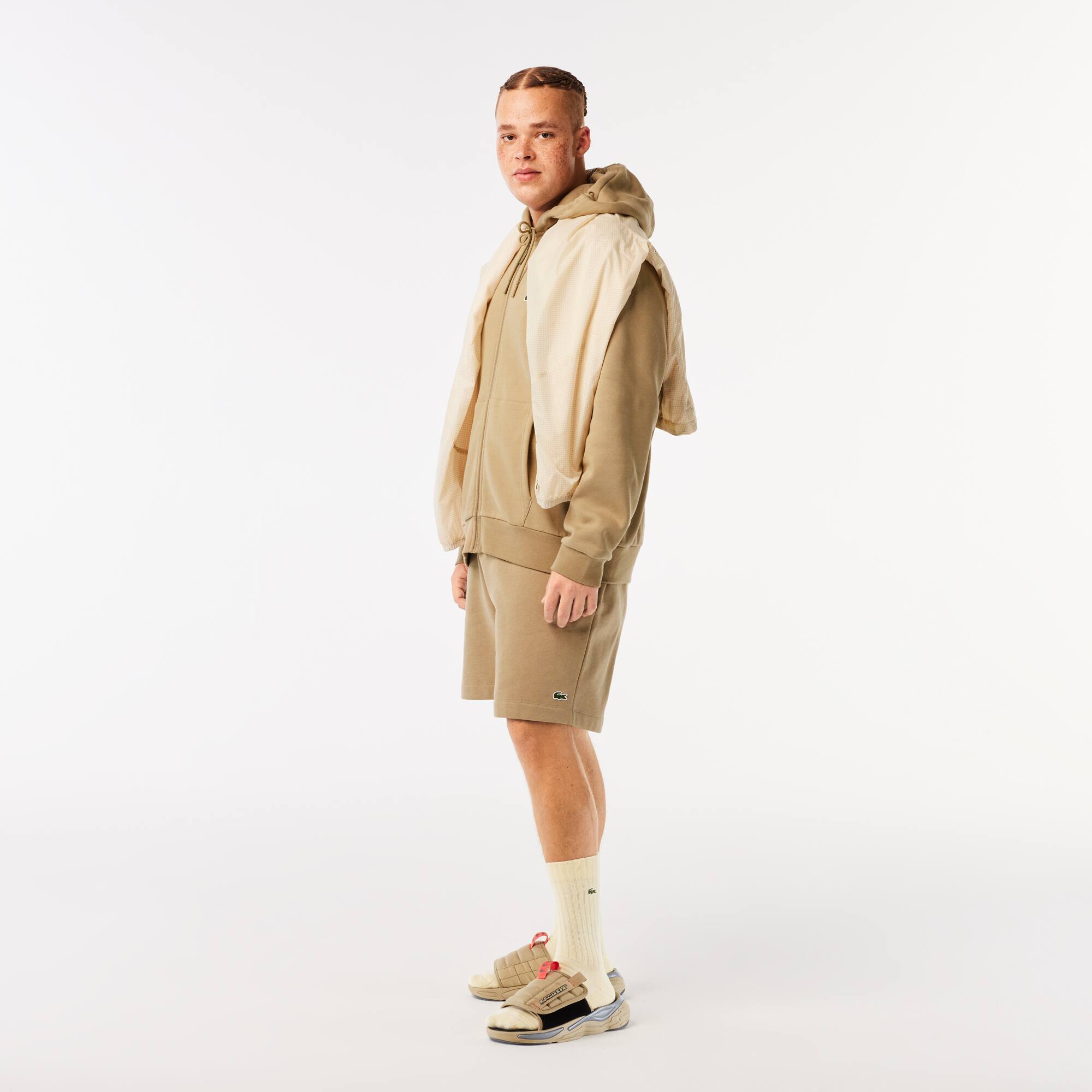 Sweatshirt Jogger zippé homme en molleton Lacoste avec poche kangourou Sweatshirts - Beige - Lacoste - Homme