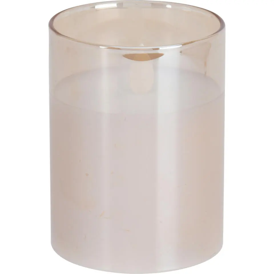 Home and Styling LED kaars - in glas - warm wit - D7,5 x H10 cm