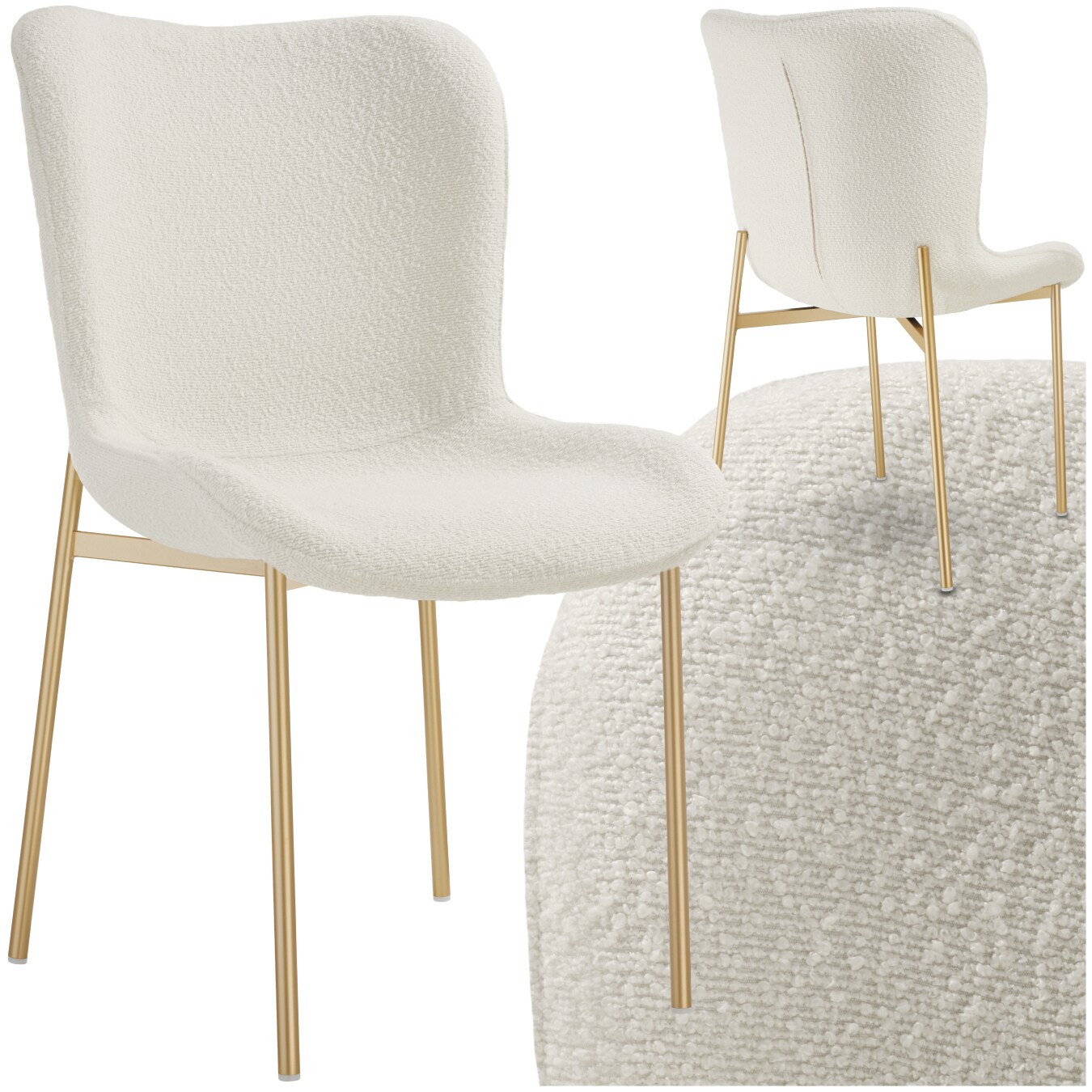 tectake® Polsterstuhl, ergonomische Form mit hoher Rückenlehne, bodenschonende Kunststoffkappen, 54 x 62 x 90 cm