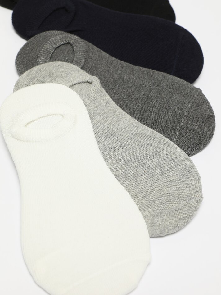 Pacote com 5 pares de meias invisíveis básicas - Azuis