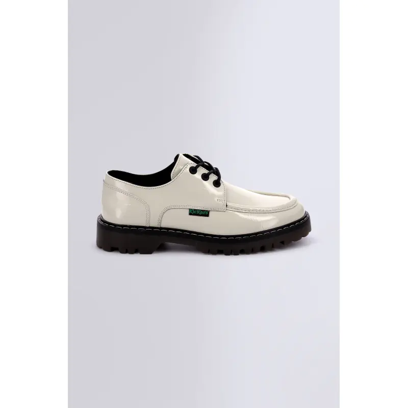 KICK DECKLOW BLANC CASSE VERNIS DERBIES Cuir Femme