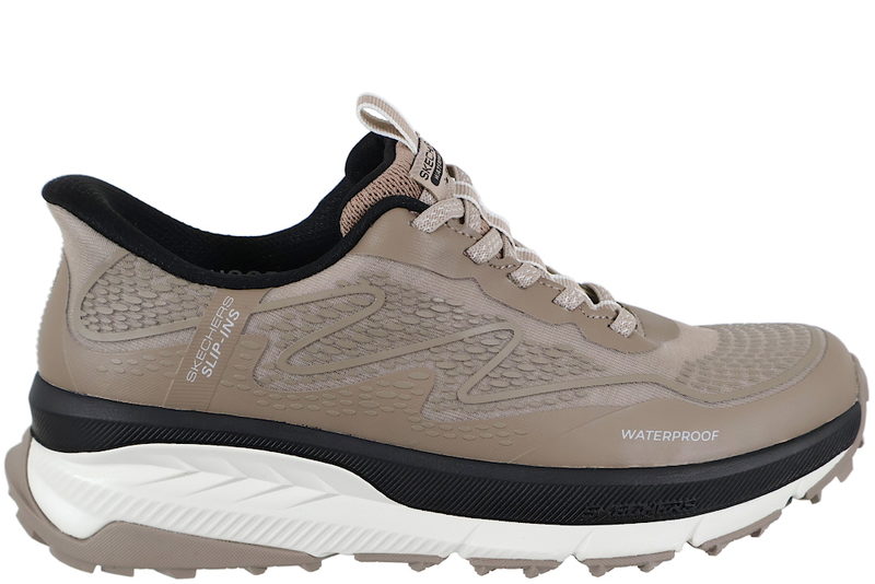 SKECHERS SWITCH BACK MIST GREY BROWN SNEAKER SLIP-INS