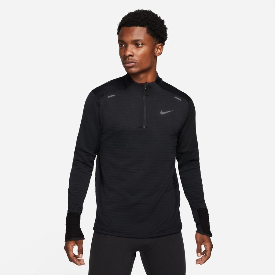 Nike Maillot d'Entraînement Therma-FIT Imperméable Element - Noir/Argenté